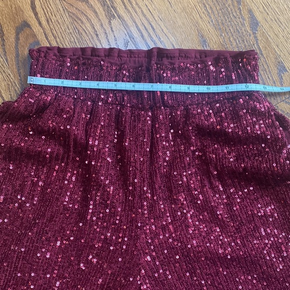 Lulu's Burgundy Sequin Wide Leg Pants - Picture 6 of 9